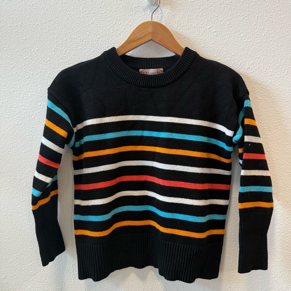 Philosophy Women’s Striped Black Sweater‎ Size Small